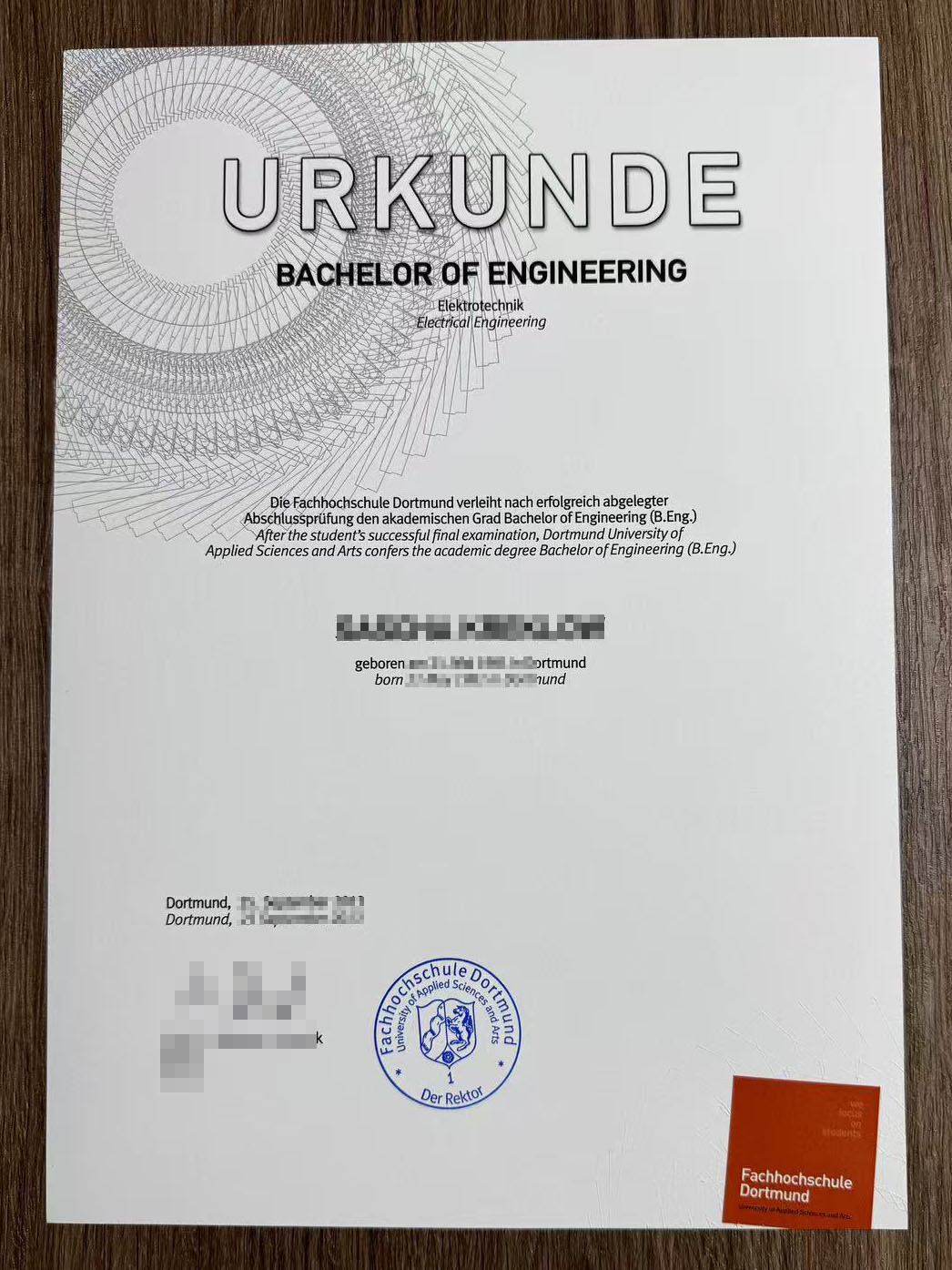 fachhochschule dortmund certificate